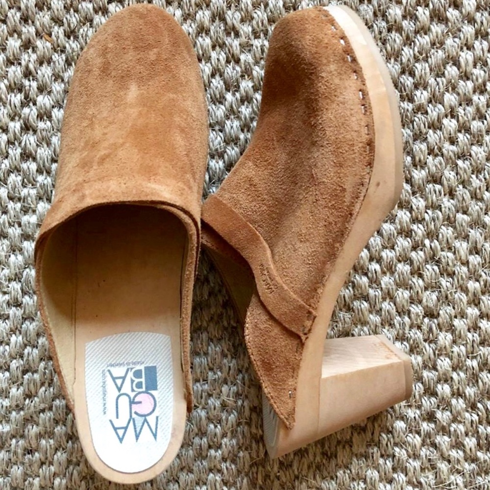 Maguba of Sweden Heeled Suede Mule Clogs size 41